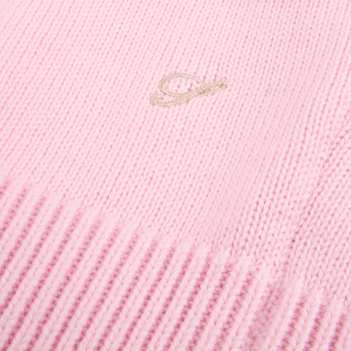 Pink Textured Cotton Crew Neck Sweater - Stenströms - Boutique Jacques International