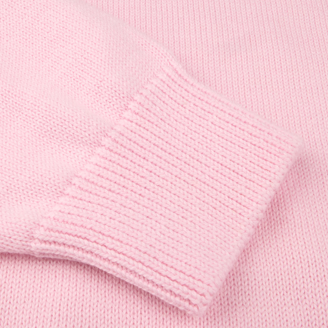 Pink Textured Cotton Crew Neck Sweater - Stenströms - Boutique Jacques International