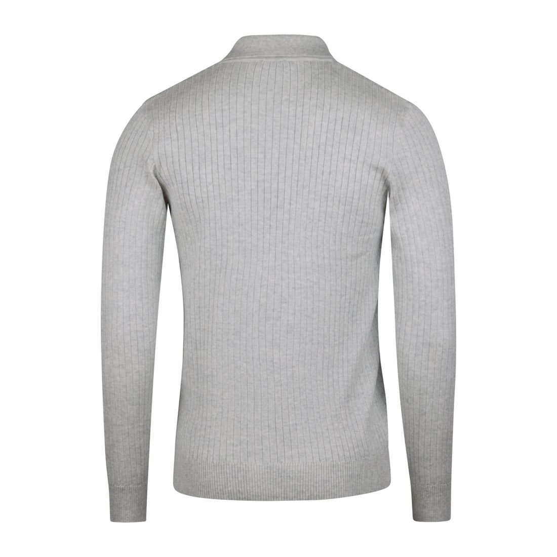 Light Gray Fine Merino Wool Polo-Collar Cardigan - Stenströms