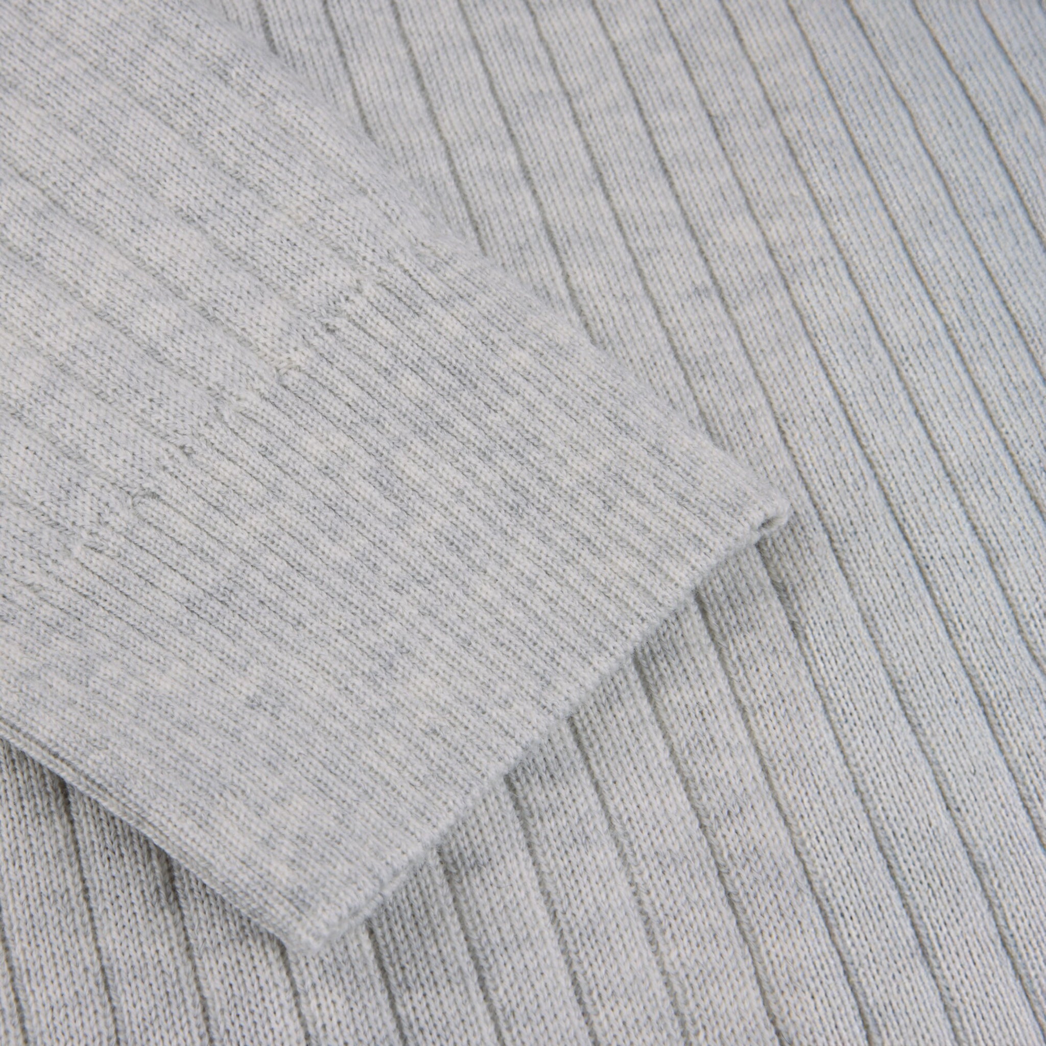 Light Gray Fine Merino Wool Polo-Collar Cardigan - Stenströms