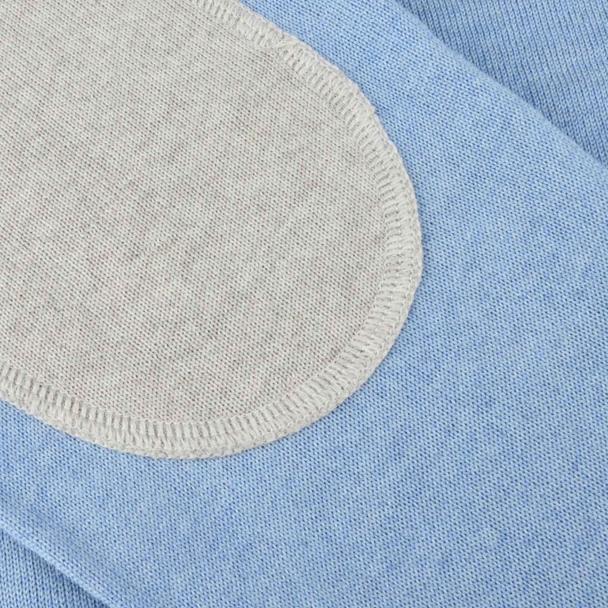 Light Blue Merino Wool Half Zip Sweater - Stenströms
