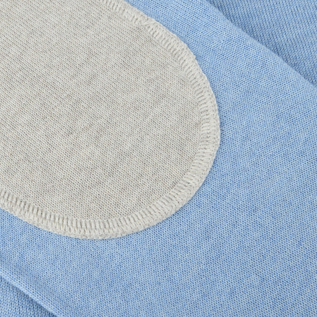 Light Blue Merino Wool Half Zip Sweater - Stenströms