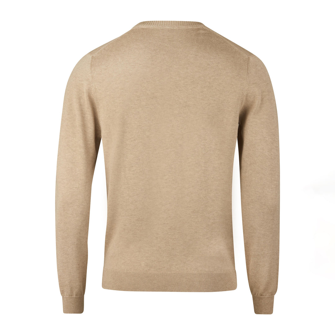 Beige Knitted Hemp-Cotton Crew Neck Sweater - Stenströms