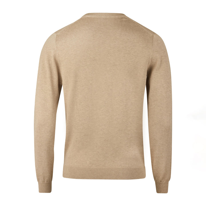 Beige Knitted Hemp-Cotton Crew Neck Sweater - Stenströms