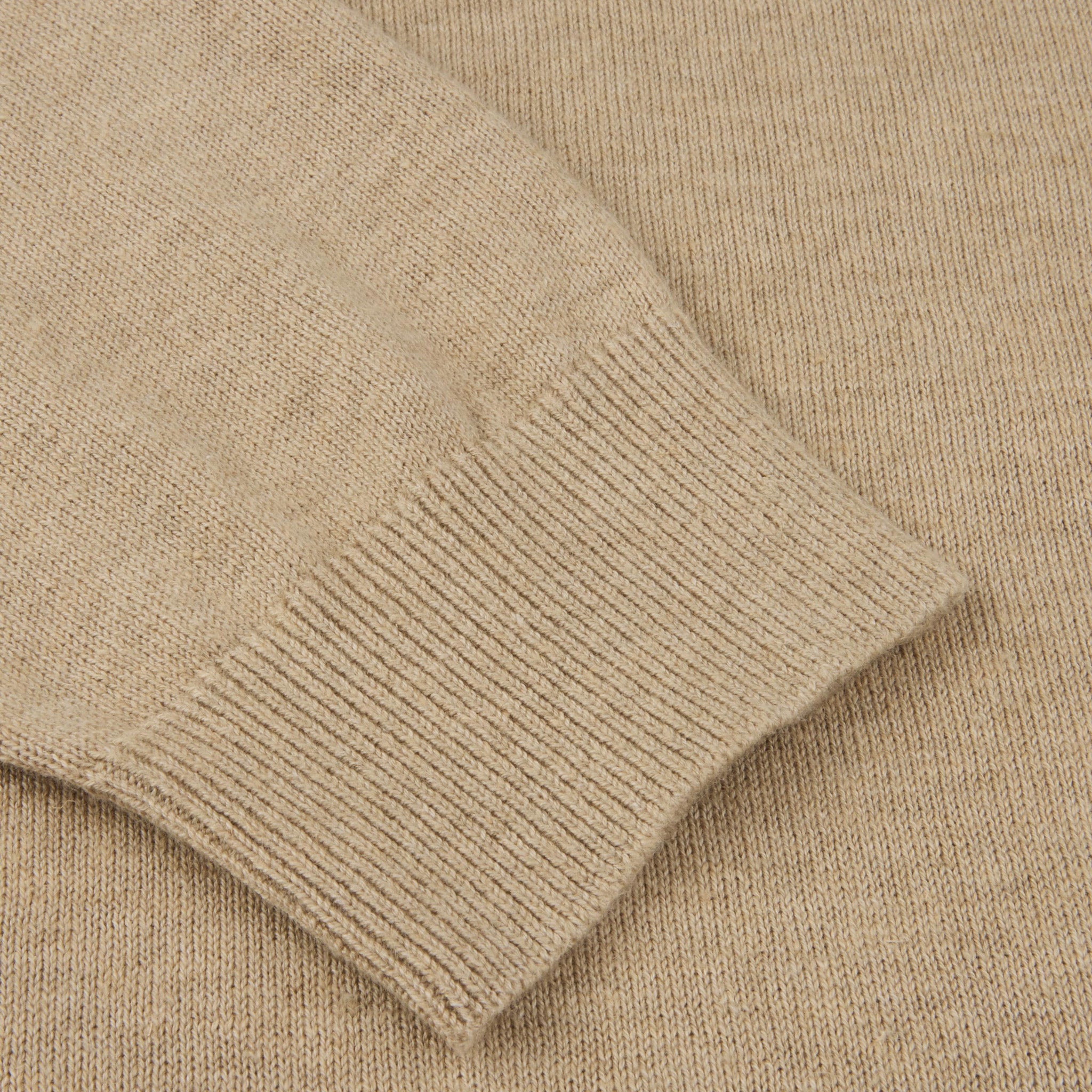 Beige Knitted Hemp-Cotton Crew Neck Sweater - Stenströms - Boutique Jacques International