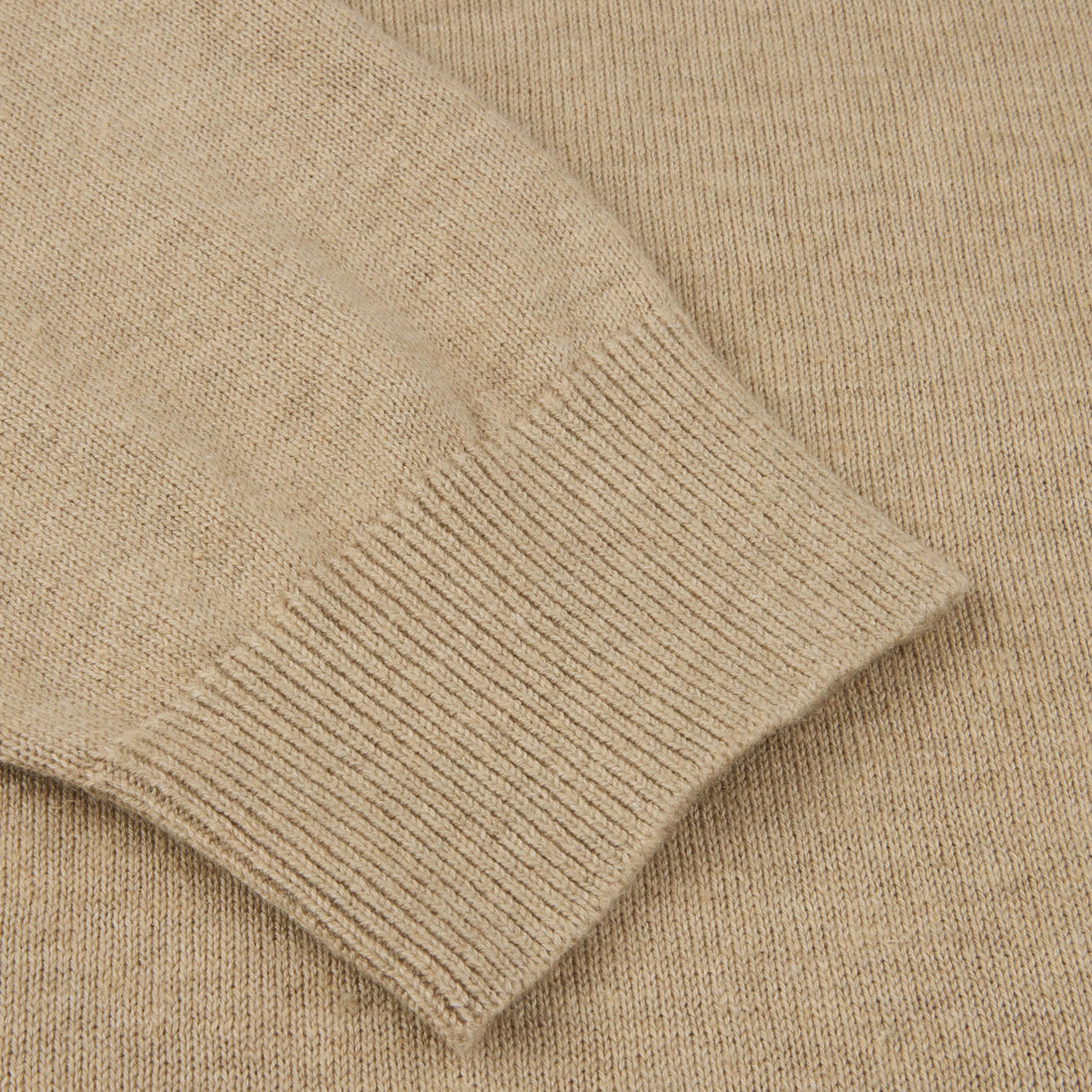 Beige Knitted Hemp-Cotton Crew Neck Sweater - Stenströms - Boutique Jacques International
