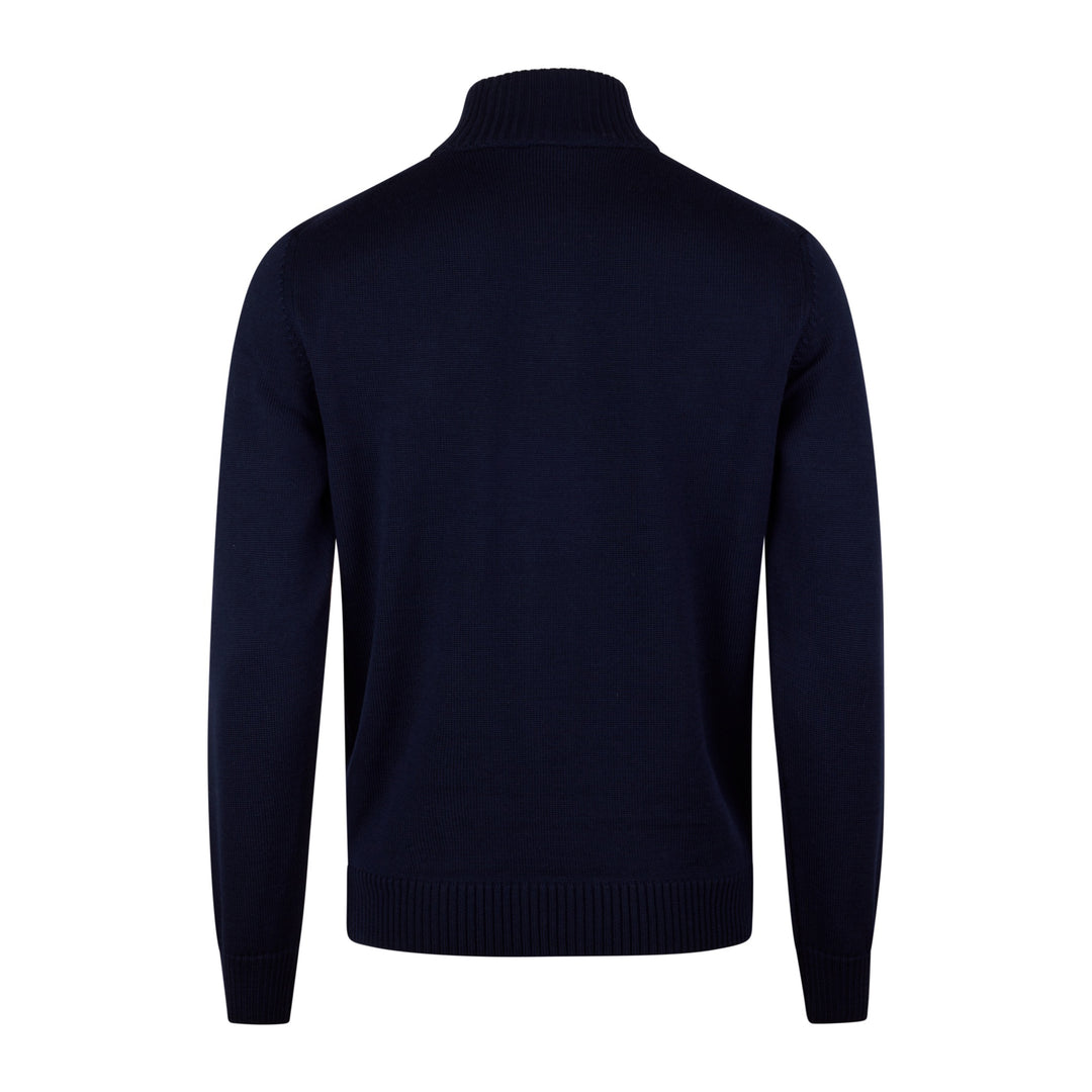 Navy Blue Chunky Merino Wool Cardigan - Stenstroms
