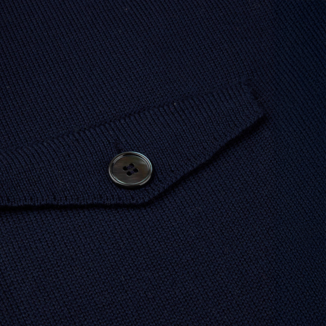 Navy Blue Chunky Merino Wool Cardigan - Stenstroms