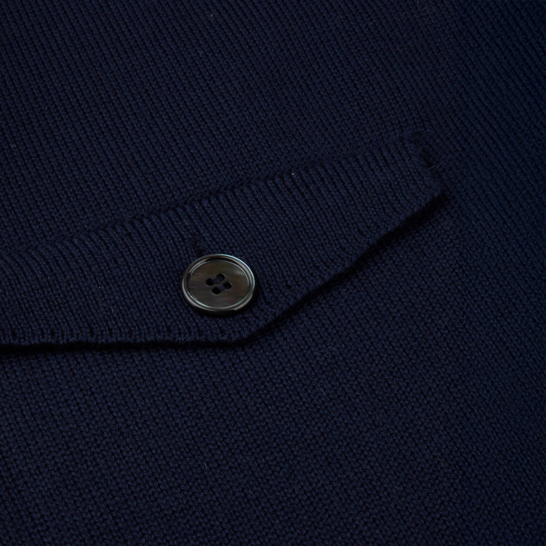 Navy Blue Chunky Merino Wool Cardigan - Stenstroms