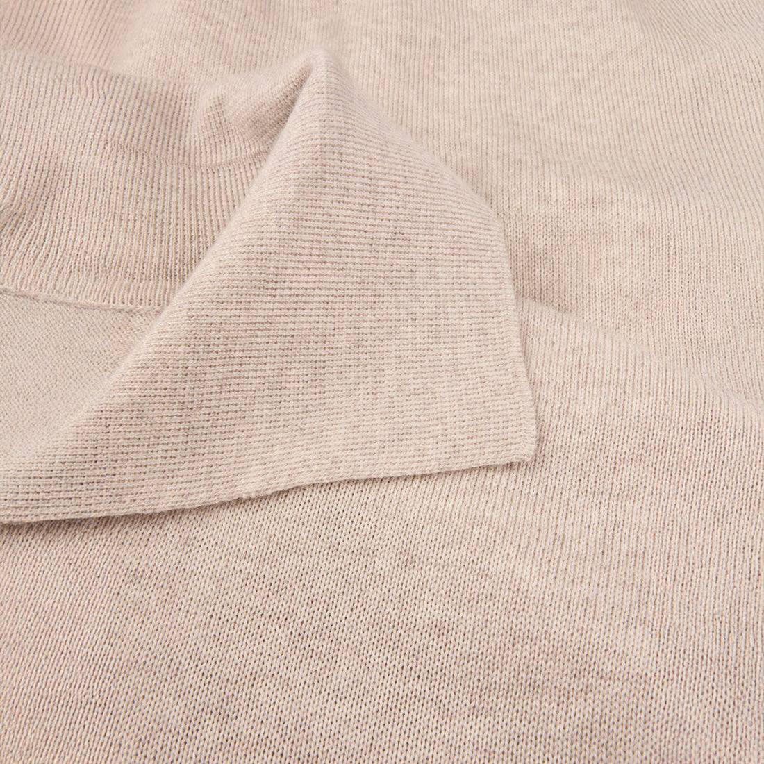 Light Beige Merino Wool Polo Cardigan - Stenstroms
