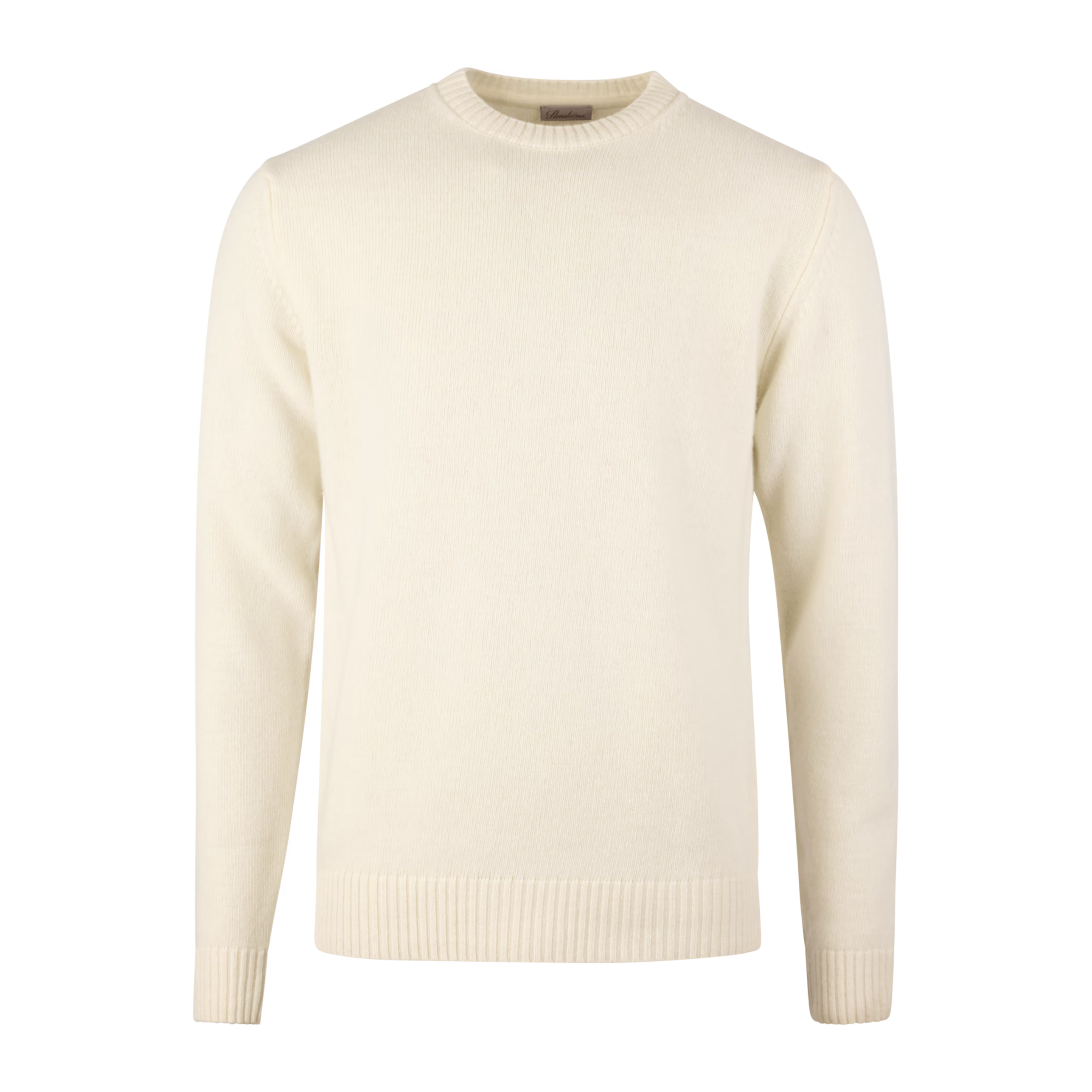 Off White Chunky Merino Crew Neck Sweater - Stenströms