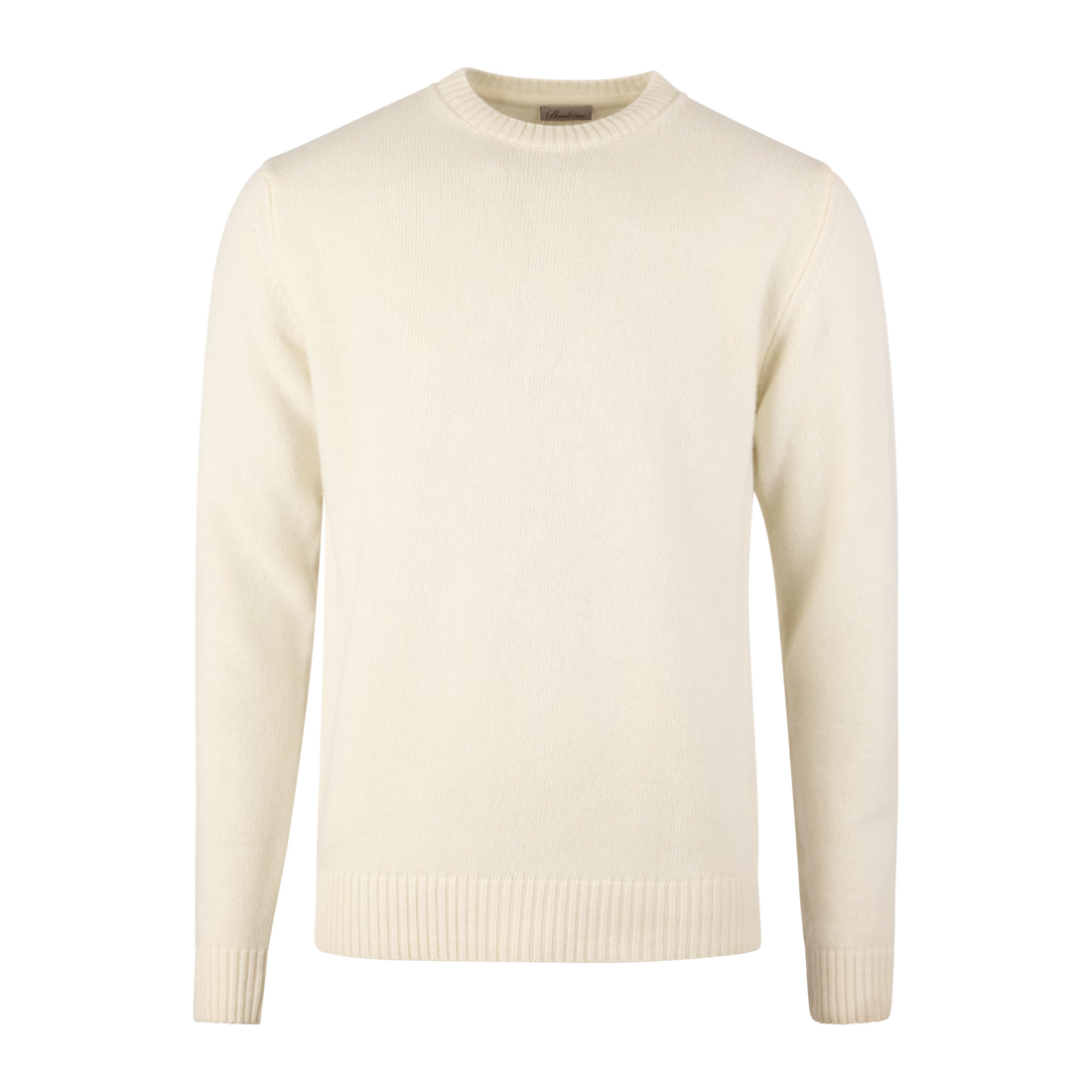 Off White Chunky Merino Crew Neck Sweater - Stenströms