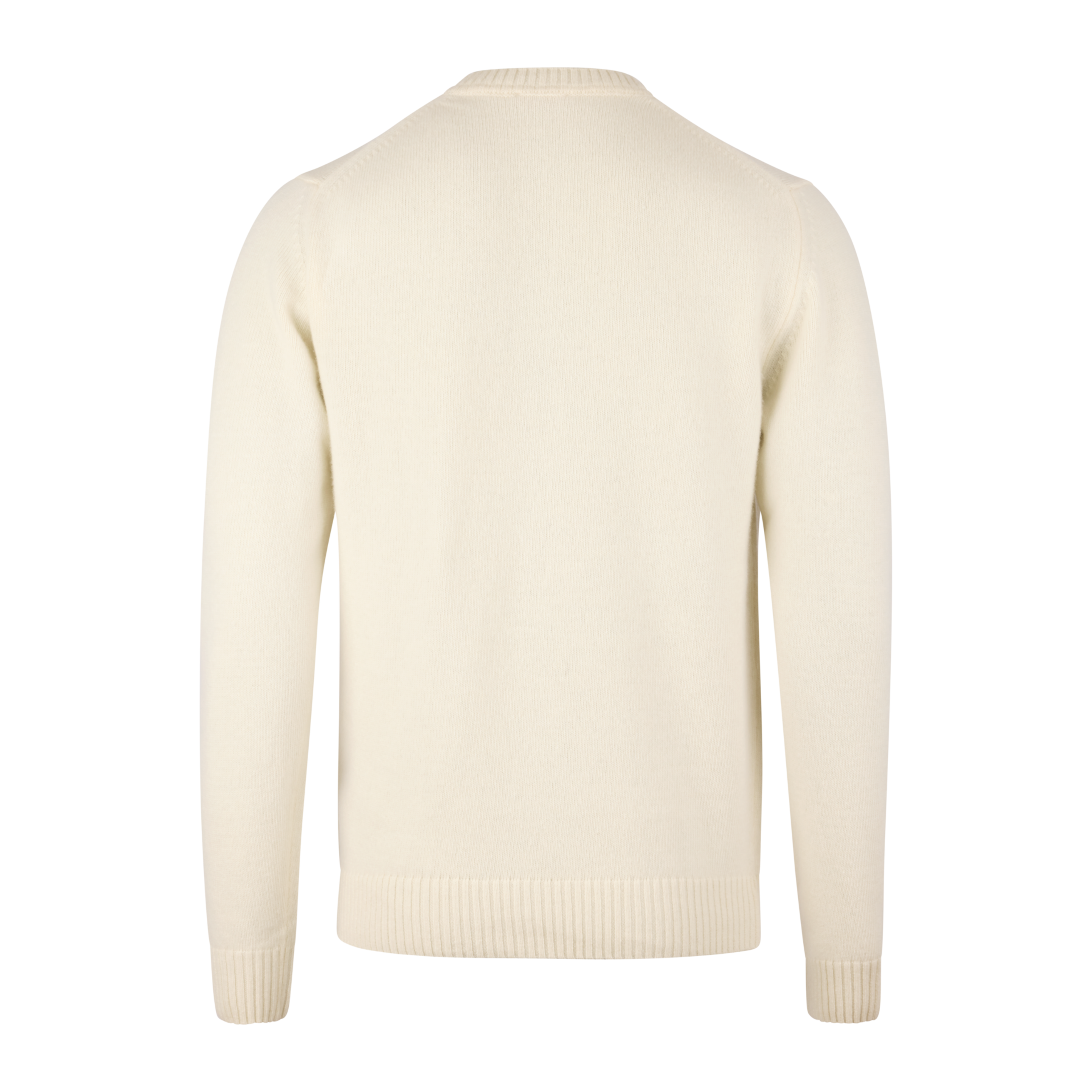 Off White Chunky Merino Crew Neck Sweater - Stenströms