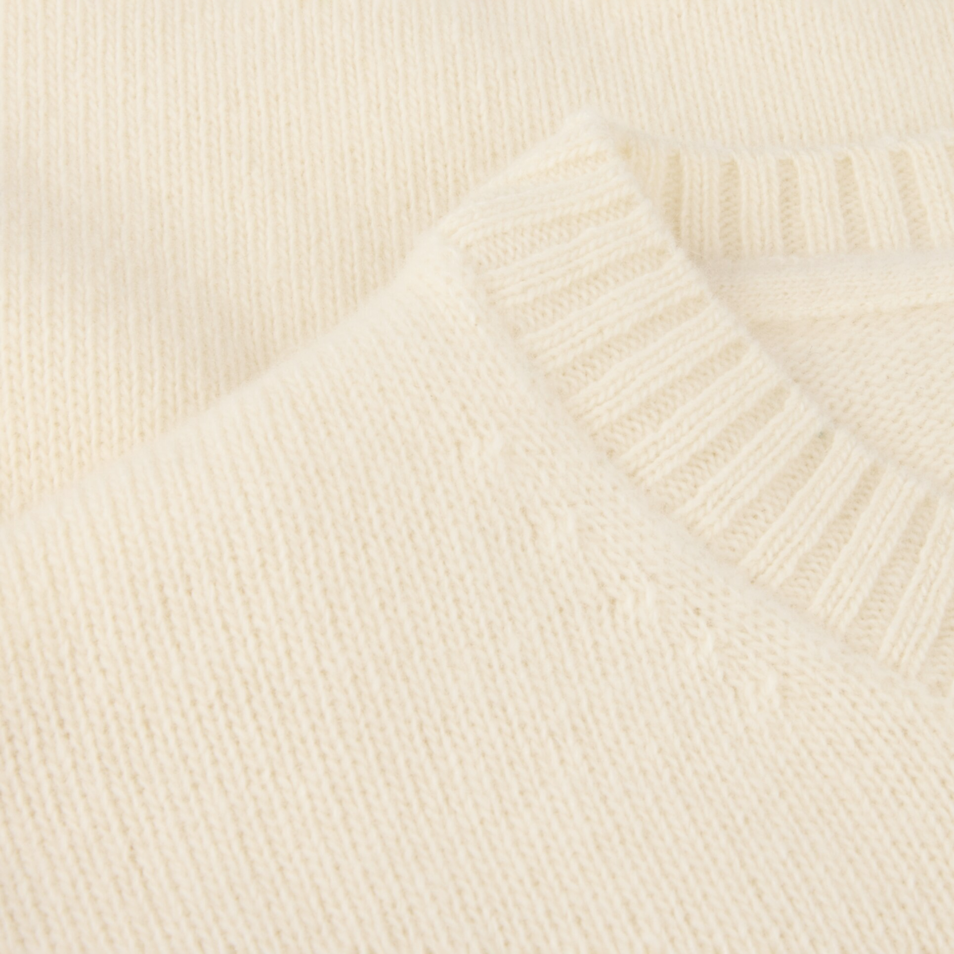 Off White Chunky Merino Crew Neck Sweater - Stenströms