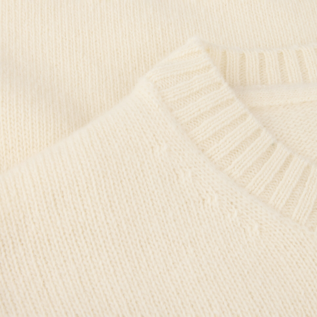 Off White Chunky Merino Crew Neck Sweater - Stenströms
