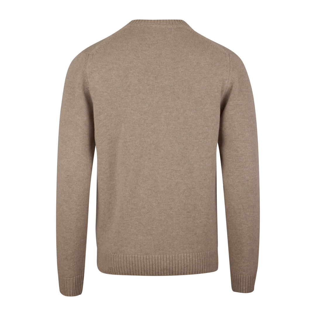 Light Brown Chunky Merino Crew Neck Sweater - Stenströms