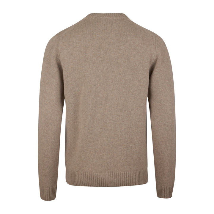 Light Brown Chunky Merino Crew Neck Sweater - Stenströms