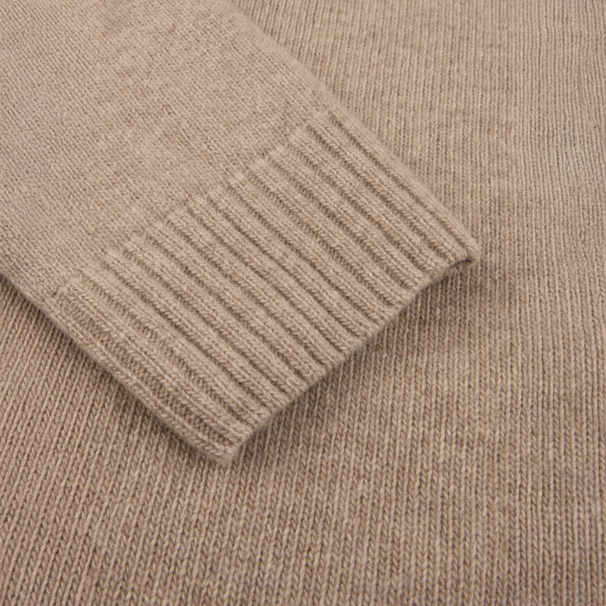 Light Brown Chunky Merino Crew Neck Sweater - Stenströms