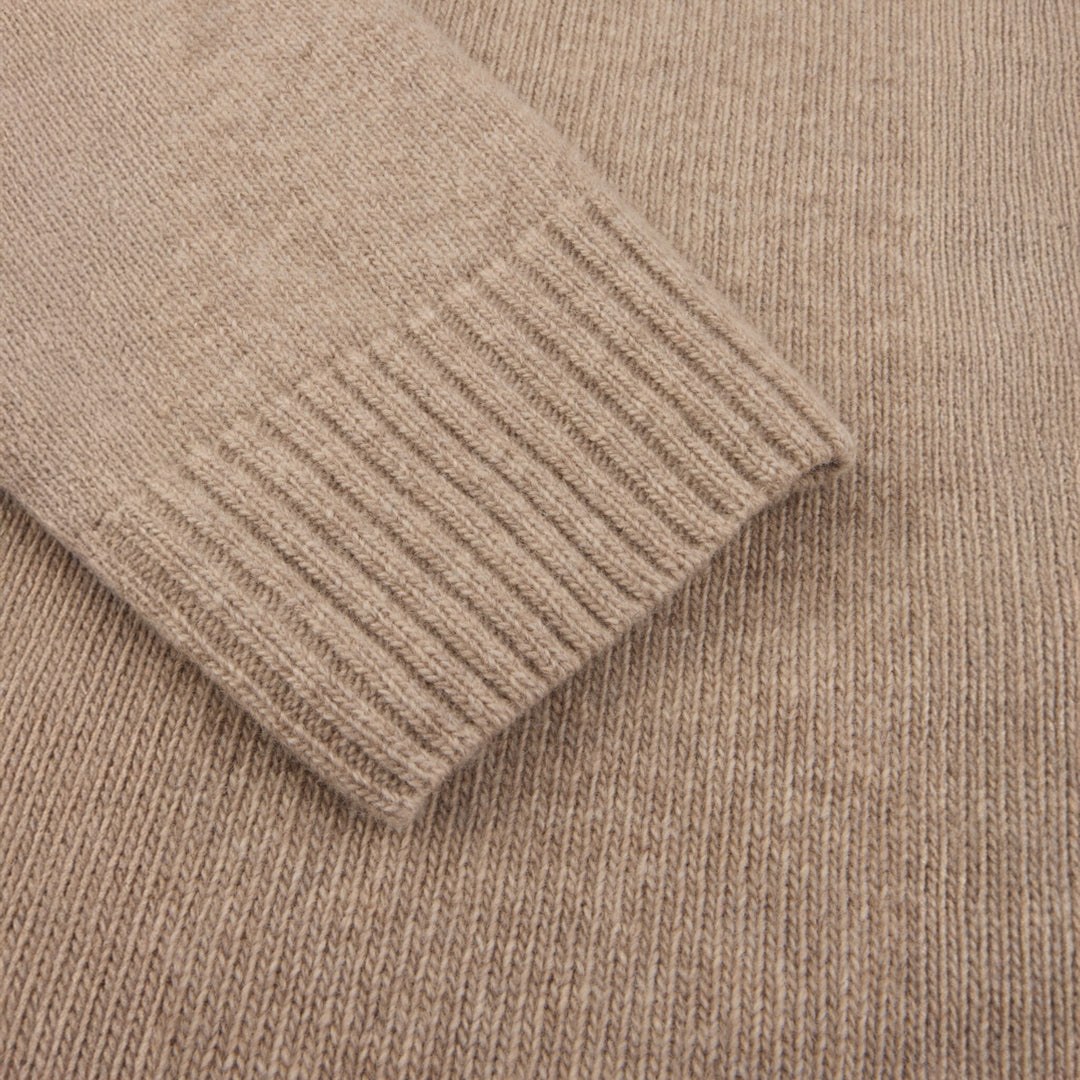 Light Brown Chunky Merino Crew Neck Sweater - Stenströms