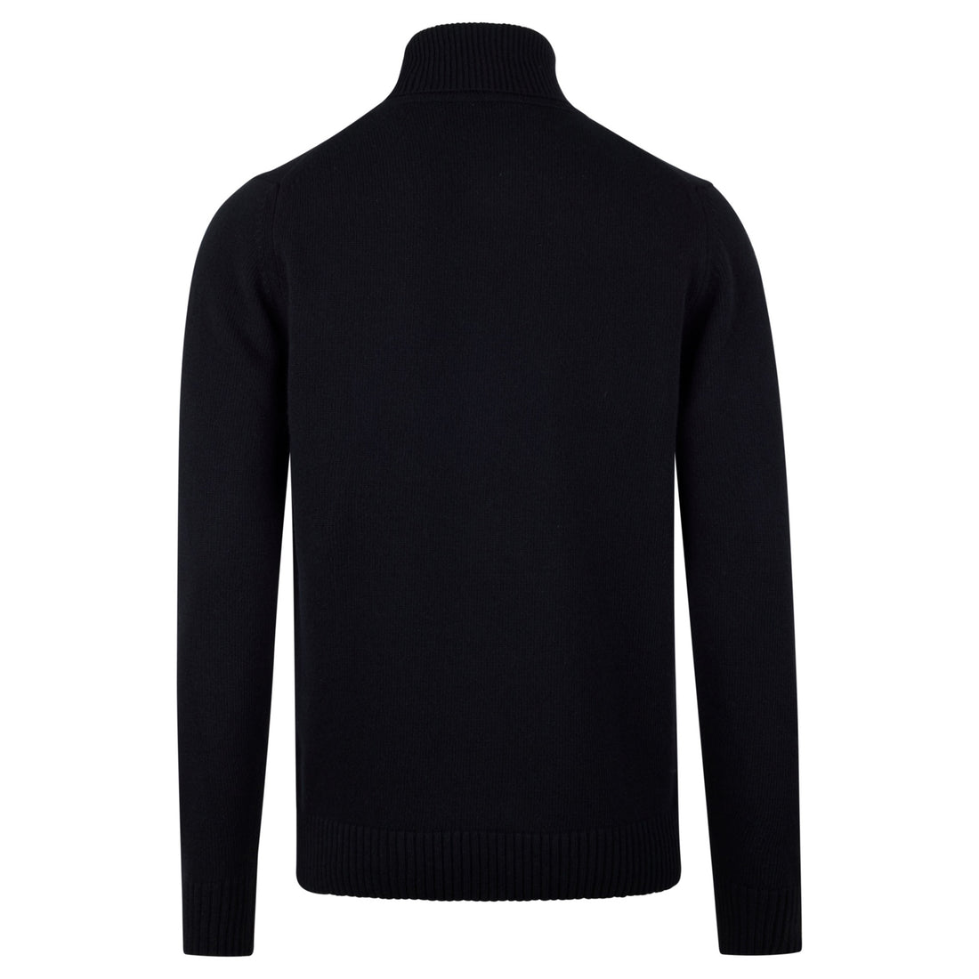 Black Chunky Merino Wool Roll-Neck Sweater - Stenströms