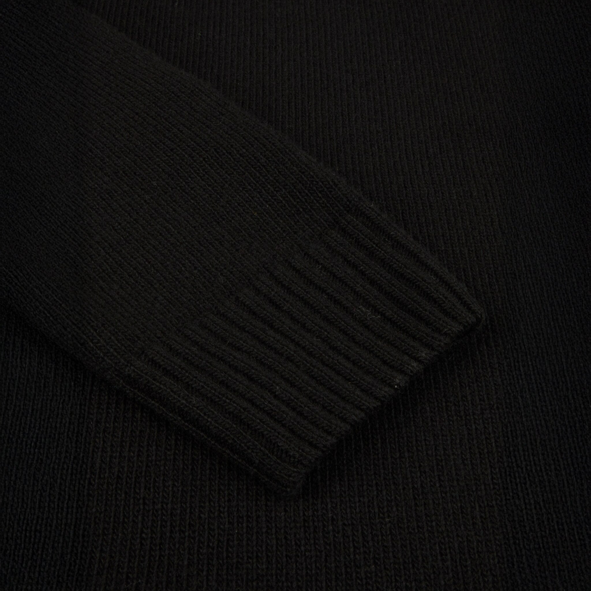 Black Chunky Merino Wool Roll-Neck Sweater - Stenströms
