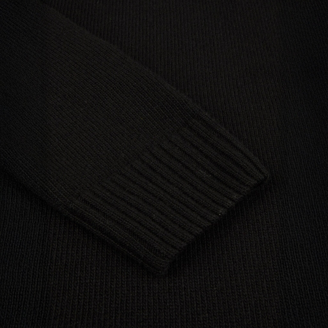 Black Chunky Merino Wool Roll-Neck Sweater - Stenströms