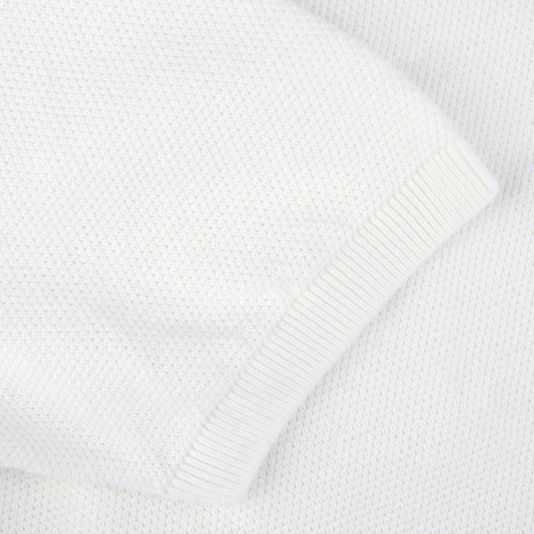 Off-White Organic Cotton Woven Knit Zip Polo Shirt - Stenströms - Boutique Jacques International