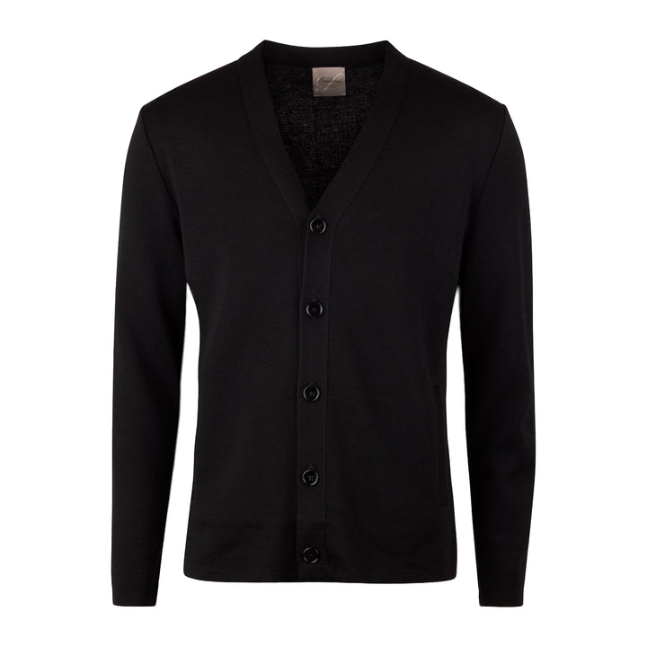 Black Merino Wool Cardigan - Stenstroms
