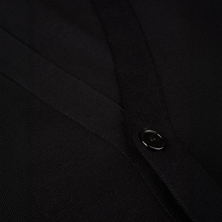 Black Merino Wool Cardigan - Stenstroms