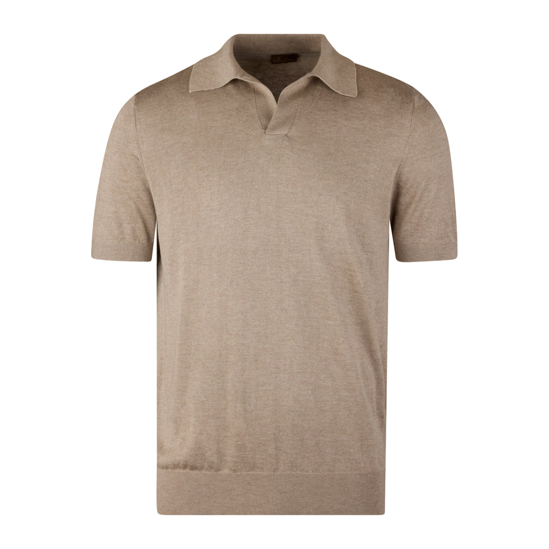 Beige Silk-Cashmere Johnny Collar Polo Shirt - Stenströms