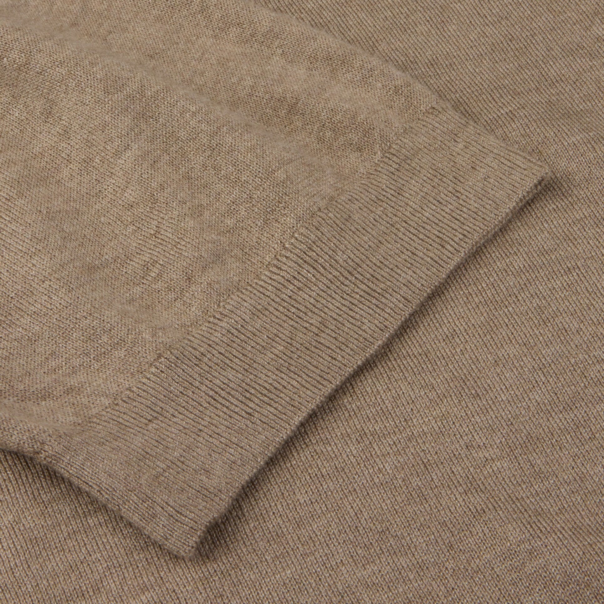 Beige Silk-Cashmere Johnny Collar Polo Shirt - Stenströms