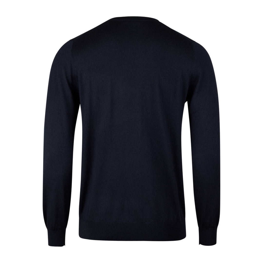 Midnight Blue Silk-Cashmere Long Sleeve Crew Neck - Stenströms - Boutique Jacques International