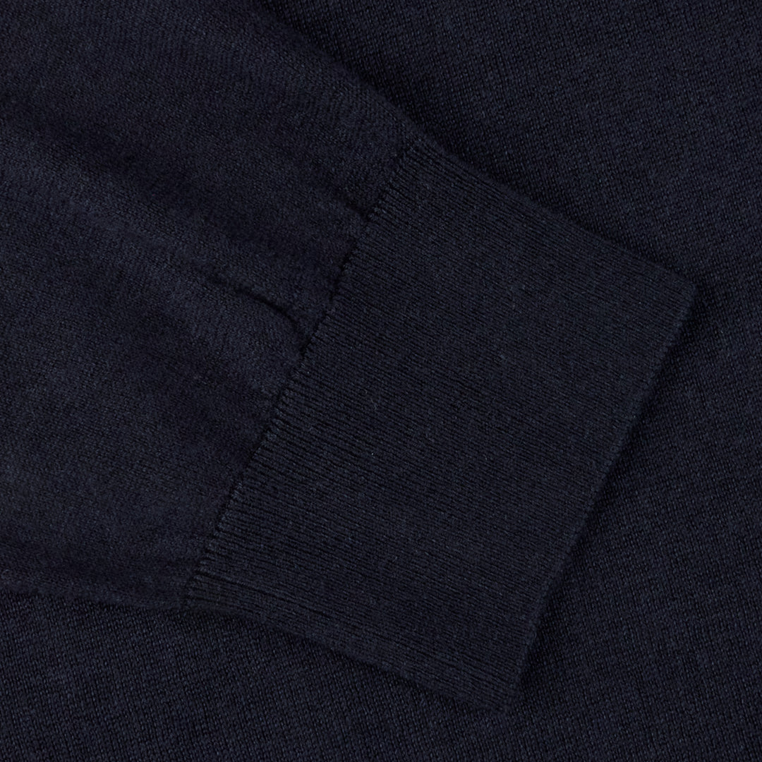 Midnight Blue Silk-Cashmere Long Sleeve Crew Neck - Stenströms - Boutique Jacques International