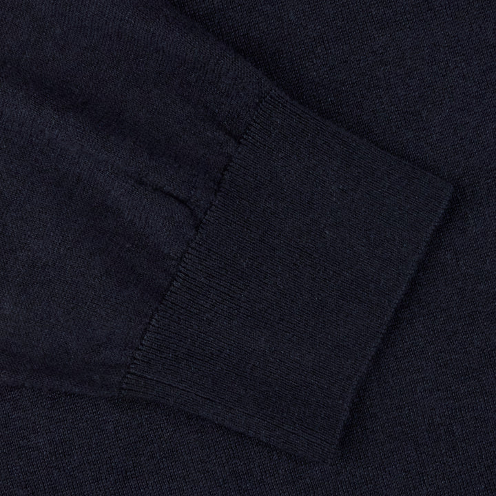 Midnight Blue Silk-Cashmere Long Sleeve Crew Neck - Stenströms - Boutique Jacques International