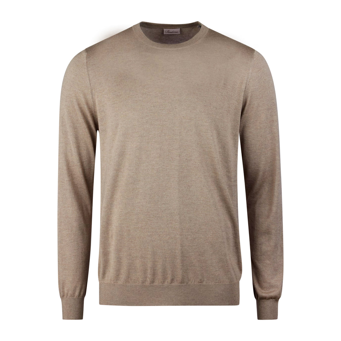Beige Silk-Cashmere Long Sleeve Crew Neck - Stenströms - Boutique Jacques International