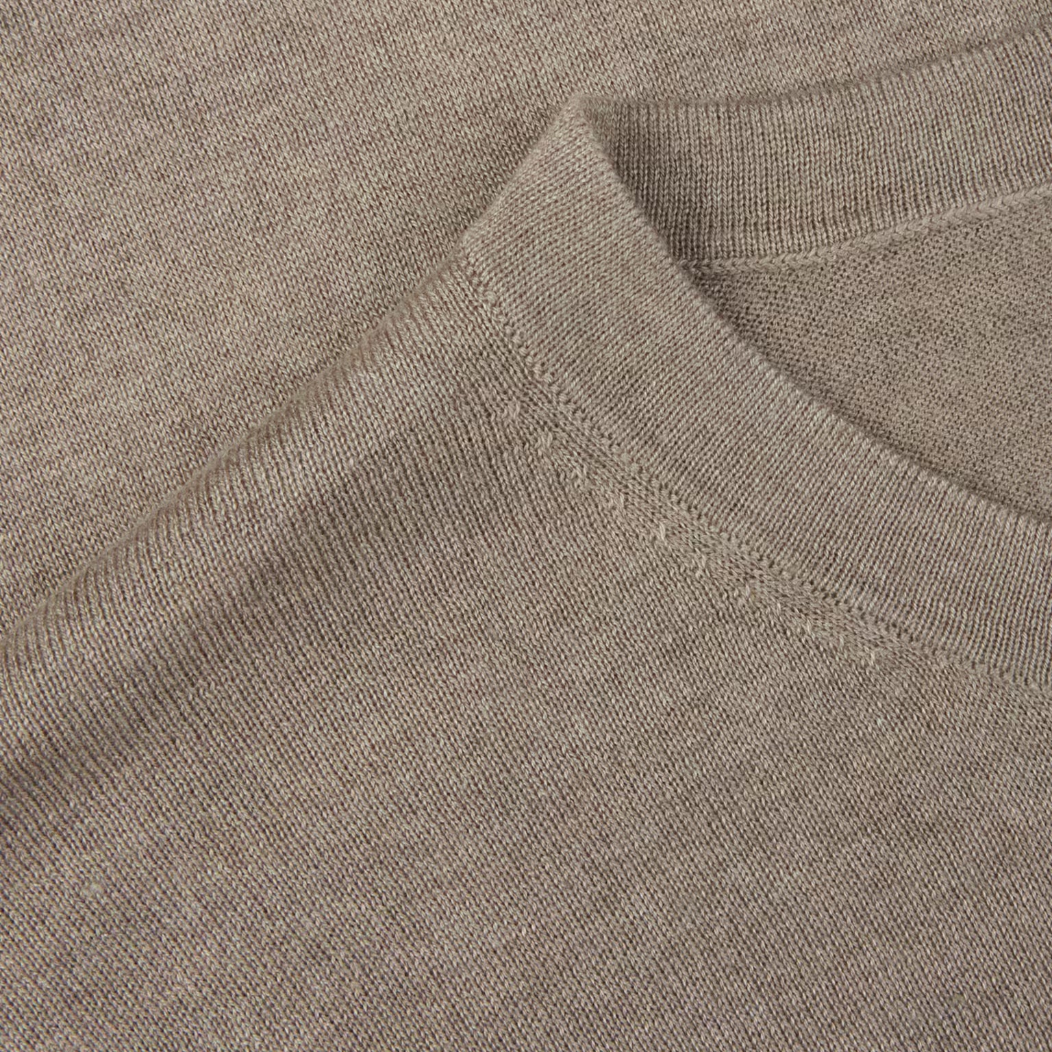Beige Silk-Cashmere Long Sleeve Crew Neck - Stenströms - Boutique Jacques International