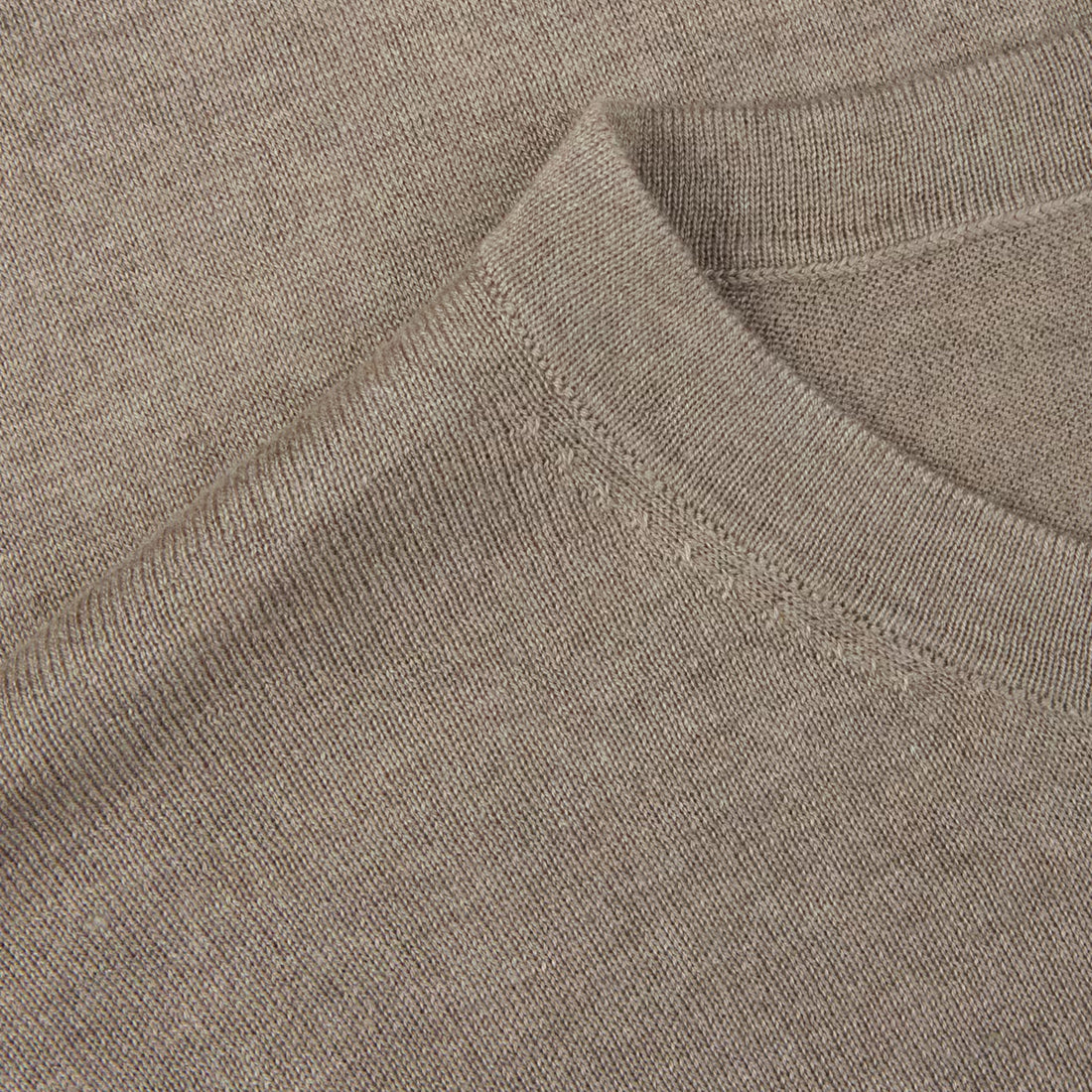 Beige Silk-Cashmere Long Sleeve Crew Neck - Stenströms - Boutique Jacques International