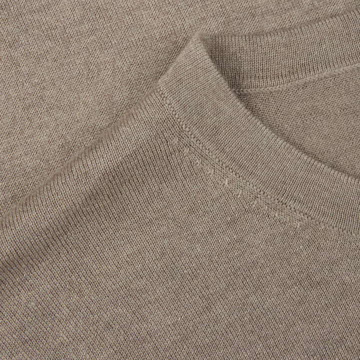 Beige Silk-Cashmere Long Sleeve Crew Neck - Stenströms - Boutique Jacques International