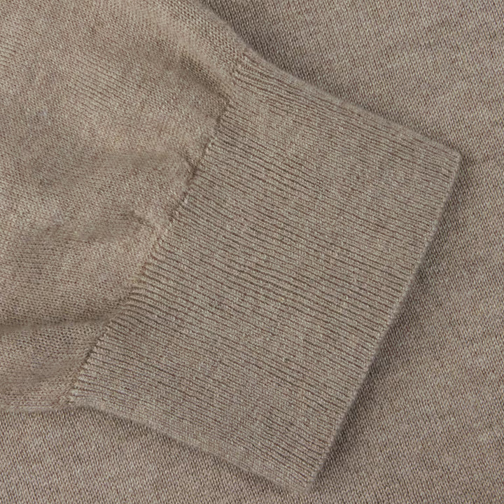 Beige Silk-Cashmere Long Sleeve Crew Neck - Stenströms - Boutique Jacques International