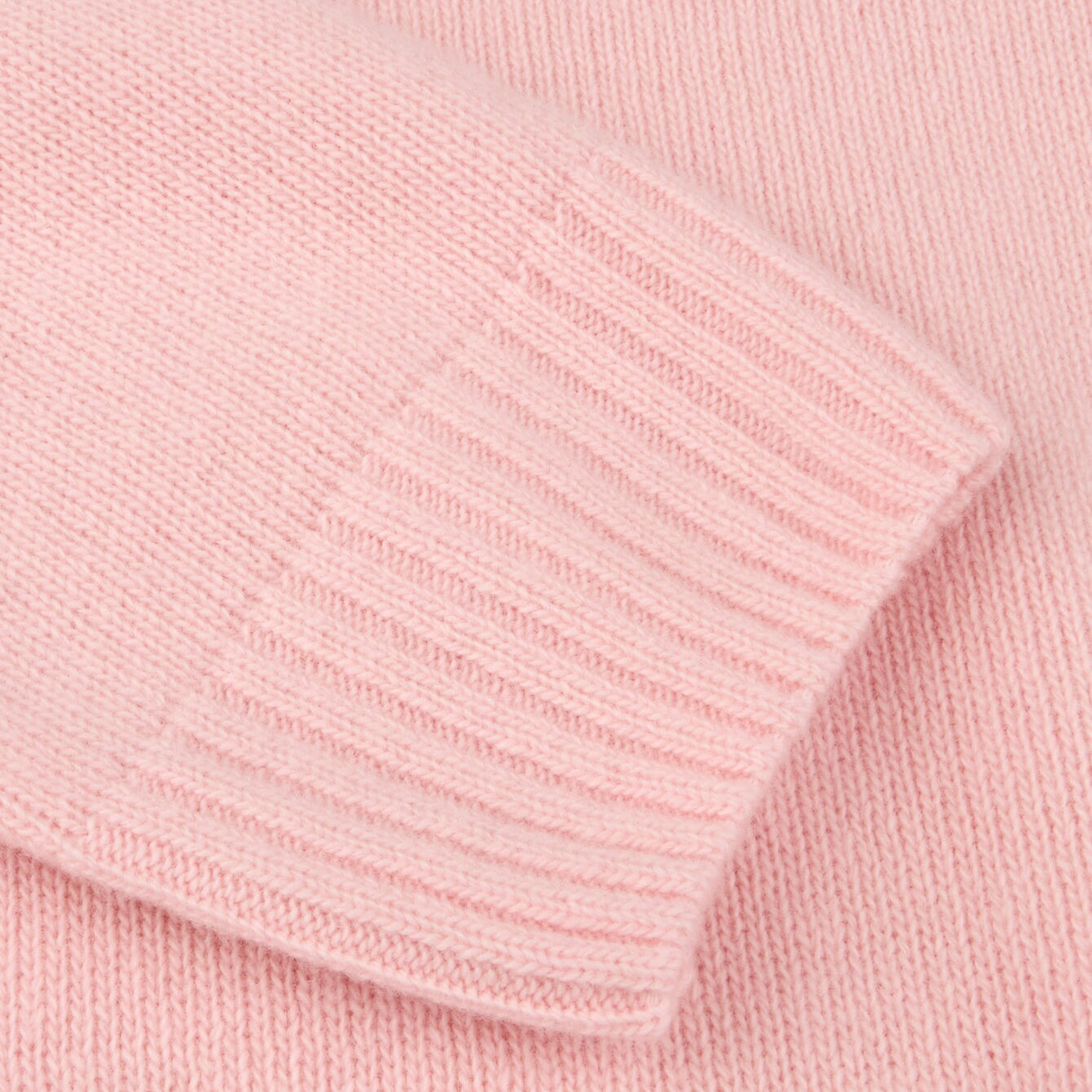 Light Pink Carded Merino Wool Half Zip Sweater - Stenströms