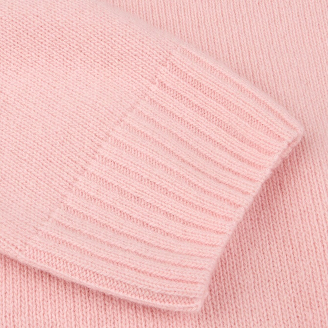 Light Pink Carded Merino Wool Half Zip Sweater - Stenströms