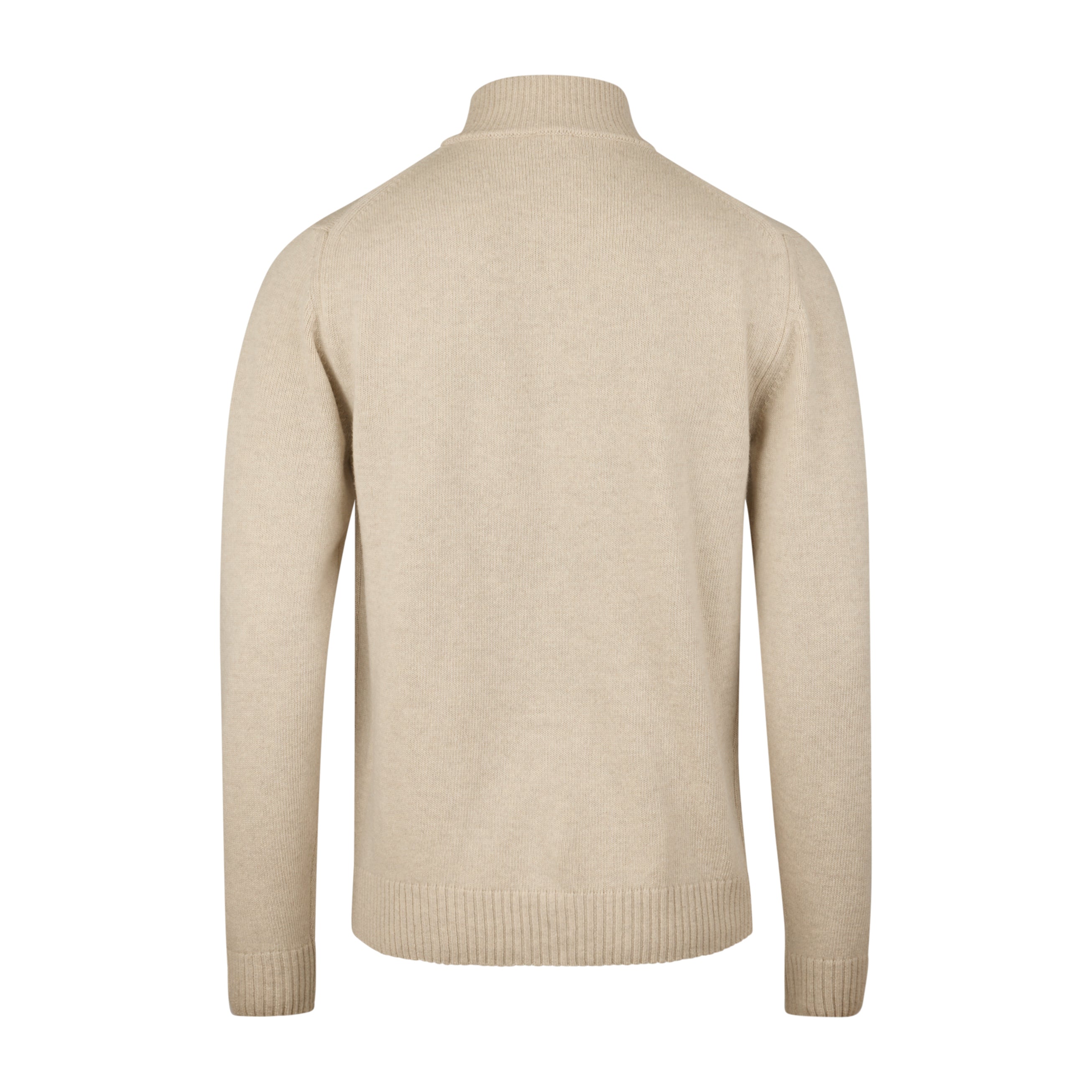 Light Beige Chunky Merino Wool Full Zip Sweater - Stenströms