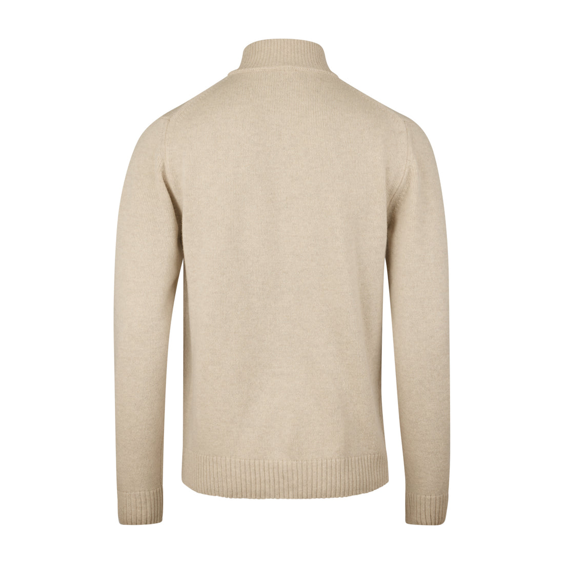Light Beige Chunky Merino Wool Full Zip Sweater - Stenströms