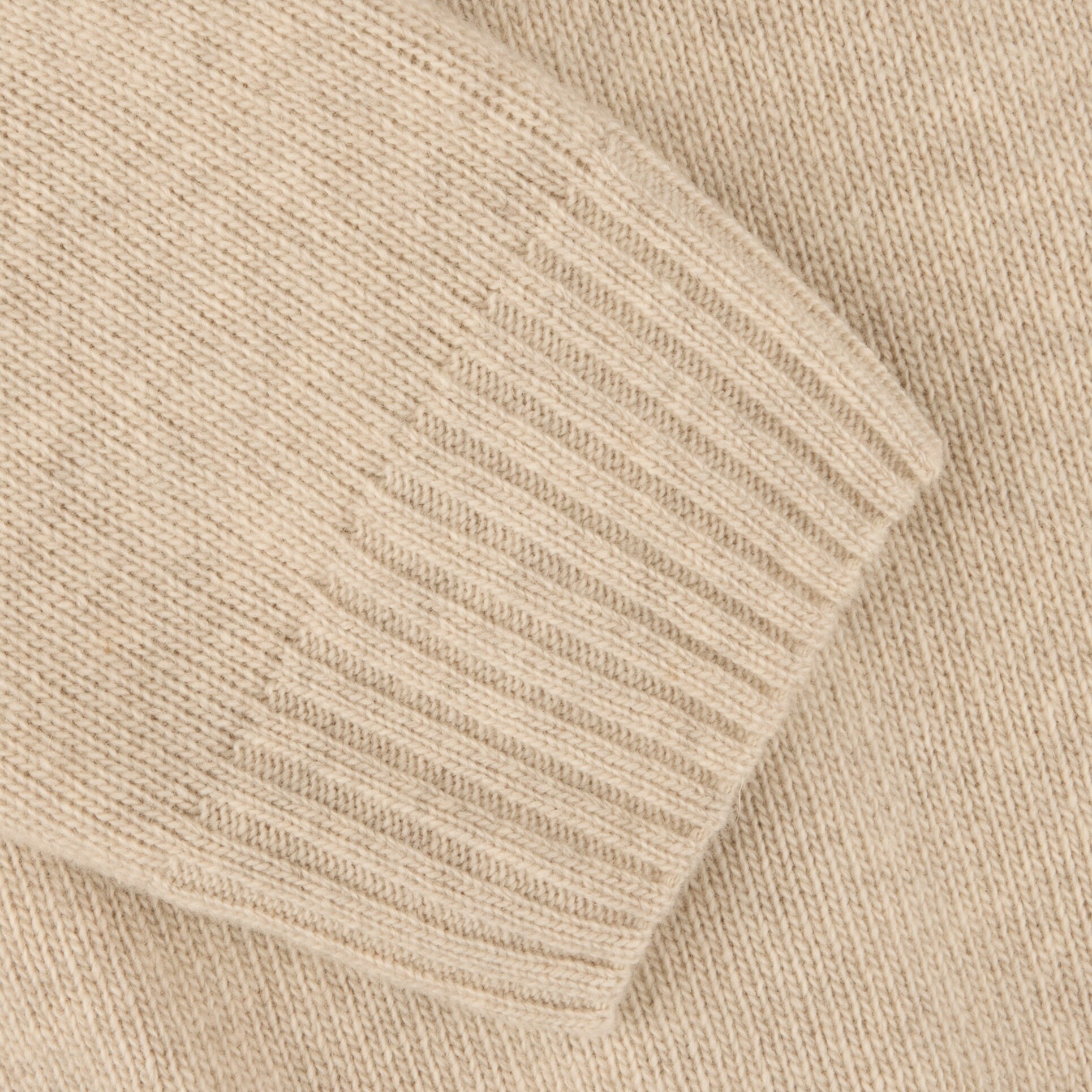 Light Beige Chunky Merino Wool Full Zip Sweater - Stenströms