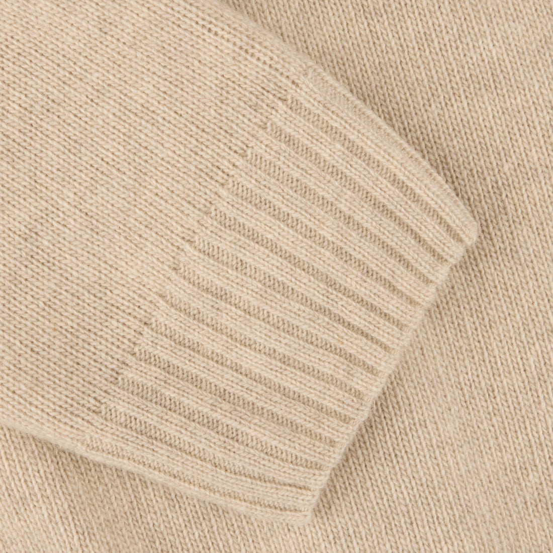Light Beige Chunky Merino Wool Full Zip Sweater - Stenströms