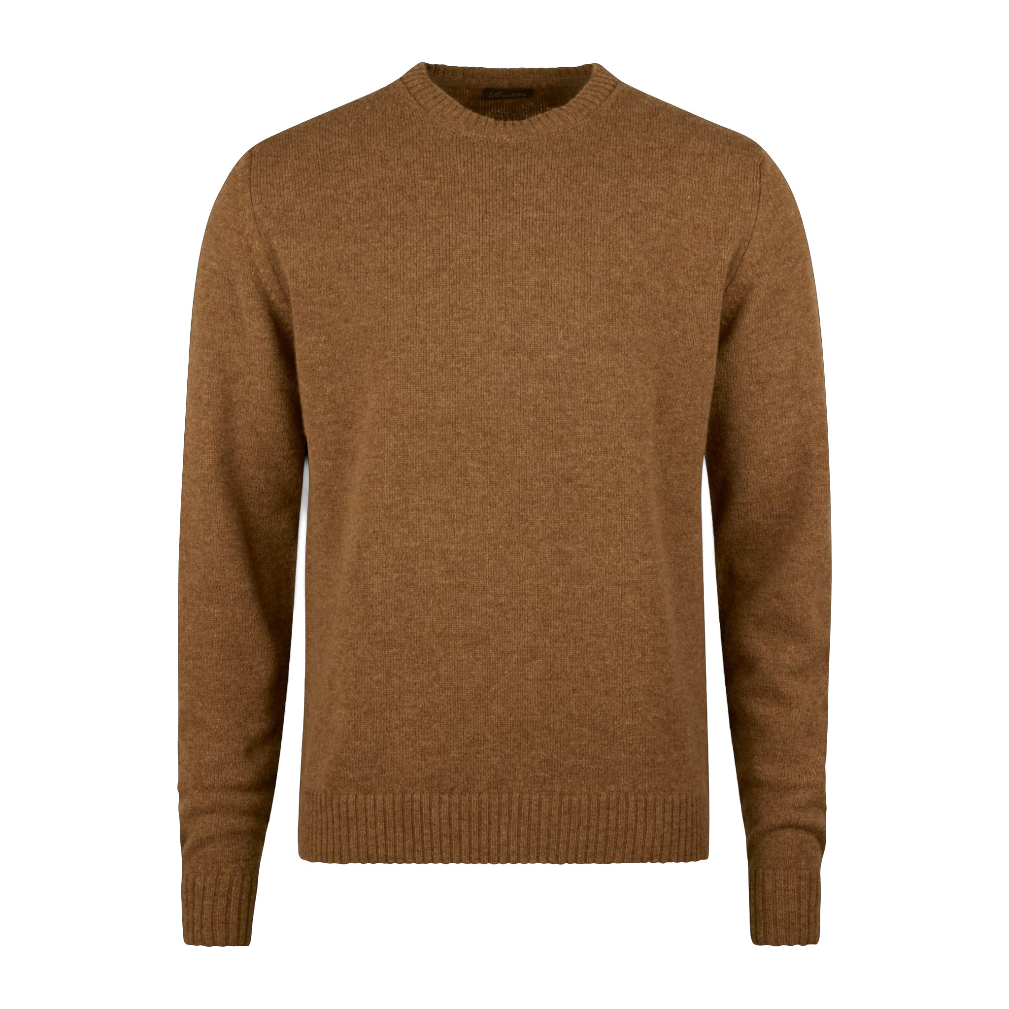 Caramel Merino Wool Crew Neck Sweater - Stenstroms