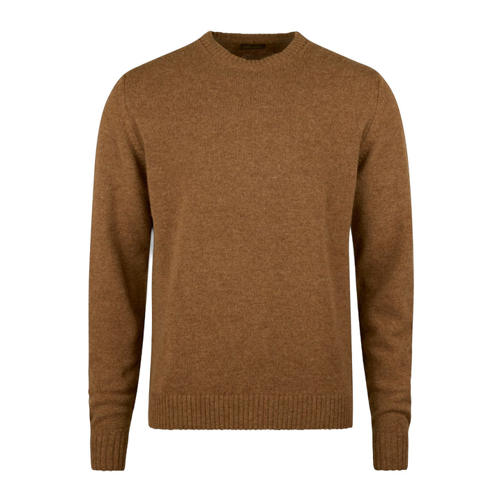 Caramel Merino Wool Crew Neck Sweater - Stenstroms