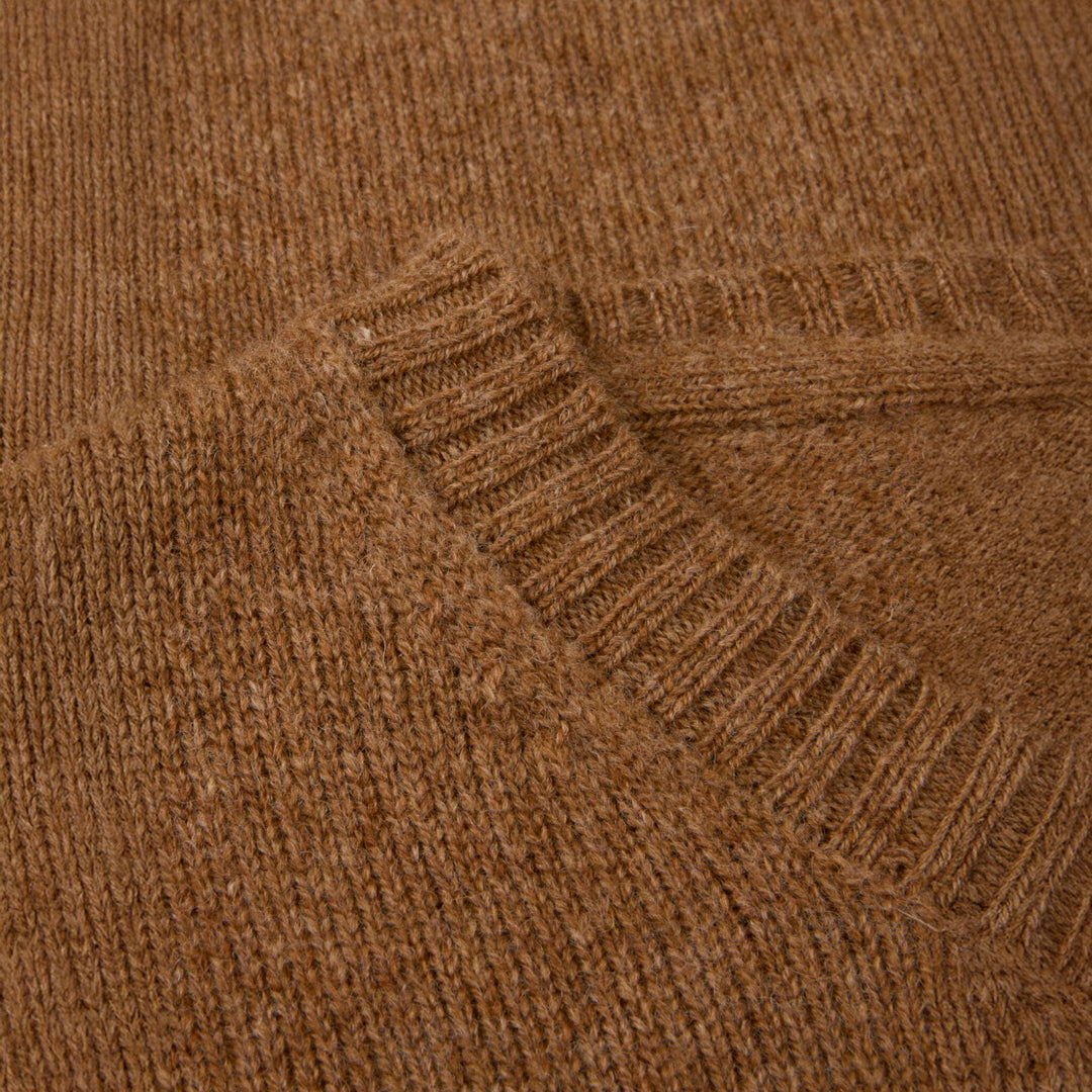 Caramel Merino Wool Crew Neck Sweater - Stenstroms