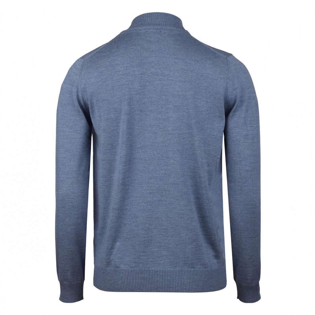Light Blue Merino Wool Half Zip Sweater - Stenströms