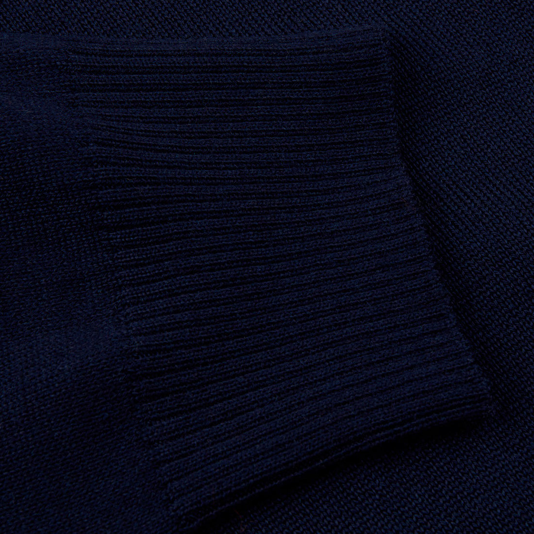 Navy Blue Merino Wool Half Zip Sweater - Stenströms